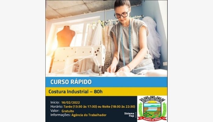 Reserva - Estão abertas as inscrições do curso de Costura Industrial